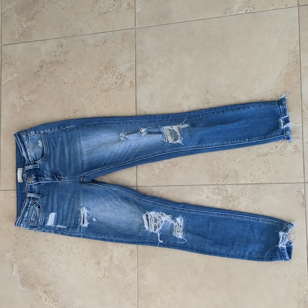Alter'd State Blue Ripped Skinny Jeans, 24 size